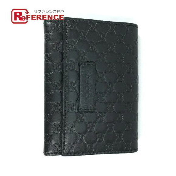 Gucci Guccissima Business Card Holder Pass Case Fold Leather Black - Picture 1 of 9
